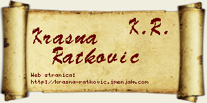 Krasna Ratković vizit kartica